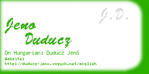 jeno duducz business card